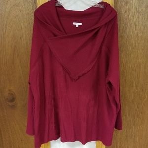 Maurices Burgundy Criss-cross Shirt